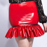 Frilly Rouge Latex Skirt - Honour Clothing
