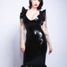Frilly Plunge-Neck Dress - Honour Clothing