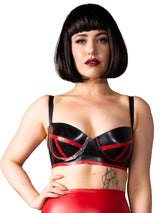 Zig Red Latex Bra - Honour Clothing