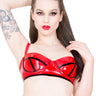 Zig Red Latex Bra - Honour Clothing