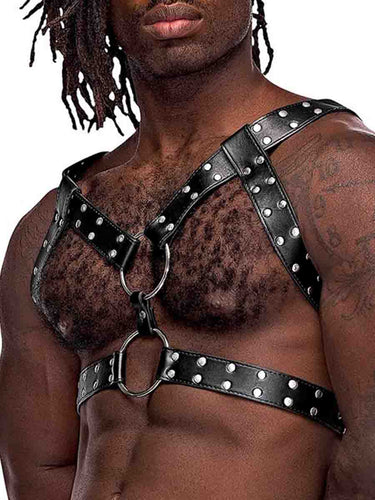 Men's Studded Chest Harness - Gemini