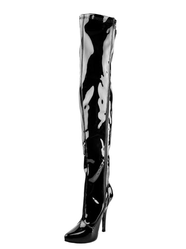 Forbidden PVC Thigh Boots - Honour Clothing