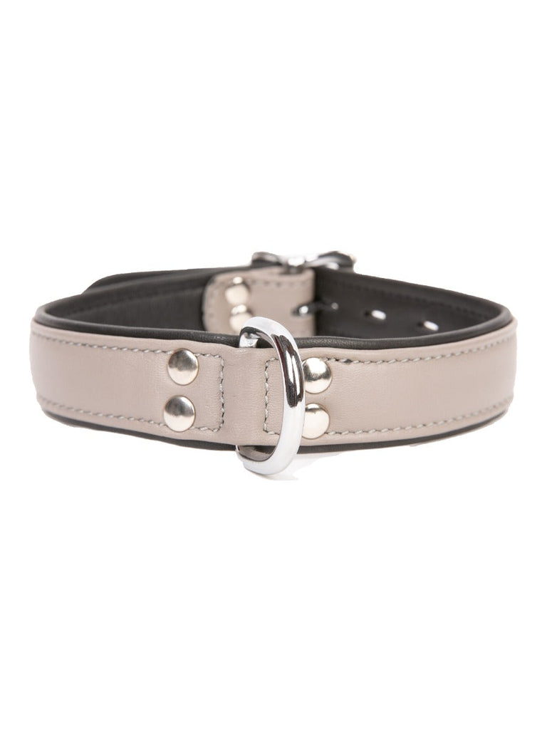 Leather Double Layer Choker in Grey