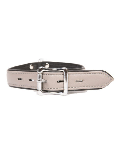Leather Double Layer Choker in Grey